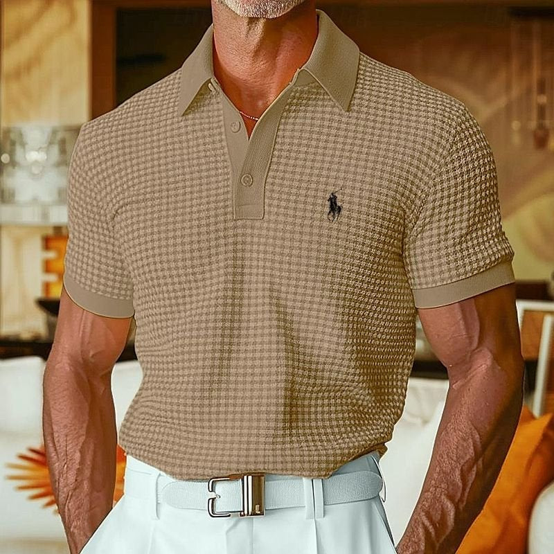 Polo informal con diseño de gofres de RL para hombre (¡60 % de descuento hoy!)