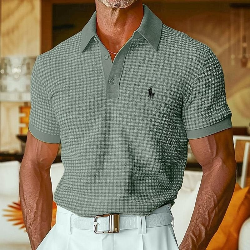 Polo informal con diseño de gofres de RL para hombre (¡60 % de descuento hoy!)