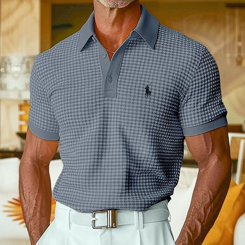 Polo informal con diseño de gofres de RL para hombre (¡60 % de descuento hoy!)