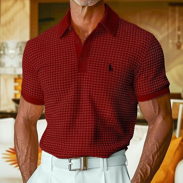 Polo informal con diseño de gofres de RL para hombre (¡60 % de descuento hoy!)